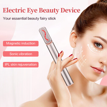 EMS Eye Beauty Instrument Microcurrent Red Light 42℃ Hot Compress Rotable Eye Massage Stick Facial Lifting Skin Tightening