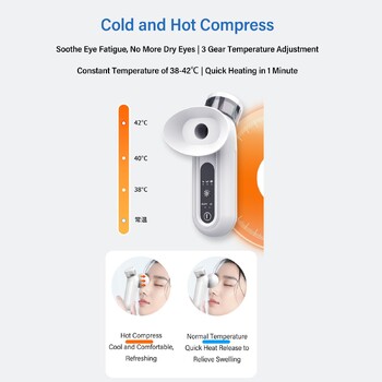 Нано спрей за очи с топлина Батерия 500 mAh Капацитет на резервоара 10 ml Спрей за мъгла за очи за релаксация и хидратация Овлажняване на лицето