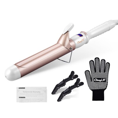 CkeyiN 32mm 38mm Ηλεκτρικό ψαλιδάκι μαλλιών για γυναίκες Επαγγελματικό κεραμικό σίδερο για μπούκλες ρυθμιζόμενο σε θερμοκρασία εργαλείο styling μαλλιών