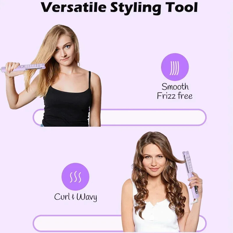 Ondulat de păr NOVUS 2 în 1 Ondulator de păr cu încălzire rapidă Ondulat de păr cu aer de răcire Placă de îndreptat părul cu 4 temperaturi reglabile