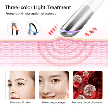 IPL Eye Massage Beauty Device Lighten Dark Circles Anti-Wrinkle 3 Color LED Photon Therapy Θερμαινόμενος δονητής Electric Eye Massager