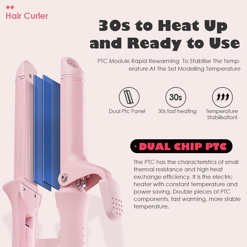 NOVUS 2 az 1-ben professzionális lapos vas hajvasaló 3, 30 másodpercig állítható hőmérsékletű, 60 perces, automatikusan kikapcsolódó hajformázó eszköz