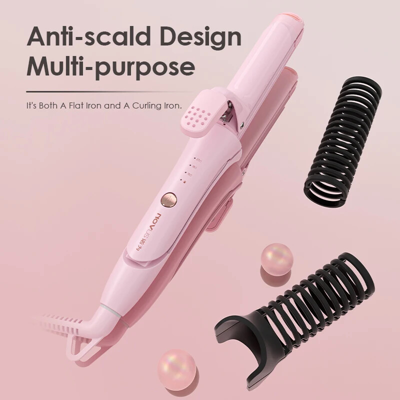 NOVUS 2 az 1-ben professzionális lapos vas hajvasaló 3, 30 másodpercig állítható hőmérsékletű, 60 perces, automatikusan kikapcsolódó hajformázó eszköz