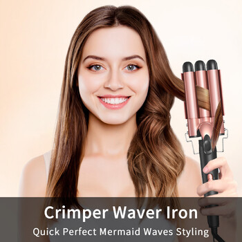 Маша 5 в 1 Hair Waver, маша за коса с 3 барелчета с бързо нагряване, 0,4-1,25 инча маша за всички типове коса