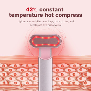 EMS Microcurrent Face Lifting Device 360°C Warm Facial Wand Eye Neck Massager Стягане на кожата против бръчки Грижа за кожата Инструмент за красота