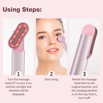 EMS Microcurrent Face Lifting Device 360°C Warm Facial Wand Eye Neck Massager Стягане на кожата против бръчки Грижа за кожата Инструмент за красота