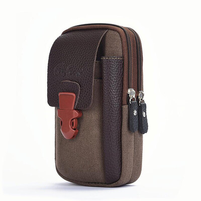 Ανδρικές τσάντες μέσης casual με φερμουάρ Μικρές μονόχρωμες θήκες για κάρτες 4 ιντσών Πακέτα τηλεφώνου Ζώνη Fanny