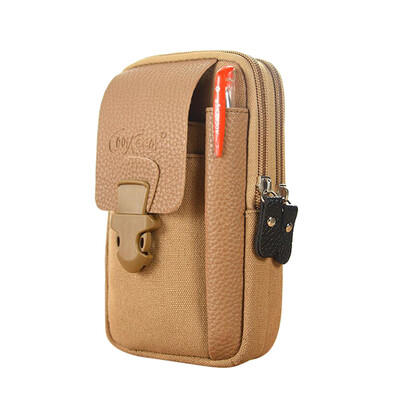 Ανδρικές τσάντες μέσης casual με φερμουάρ Μικρές μονόχρωμες θήκες για κάρτες 4 ιντσών Πακέτα τηλεφώνου Ζώνη Fanny