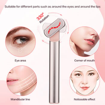 EMS Face Massager Microcurrent Red Ligh Facial Fade Eye Line Magic Dark Circle Wand Therapy Infrared Beauty Device Eye Masssager