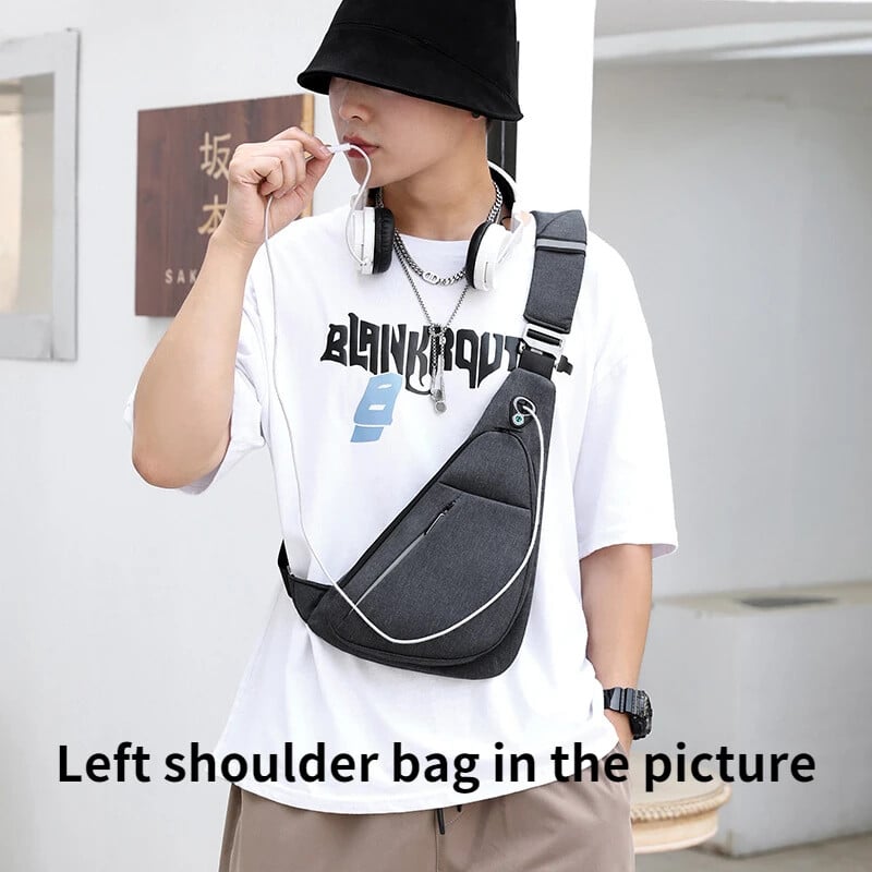 Geantă pentru piept pentru bărbați nouă, impermeabilă, de călătorie, geantă de umăr mică, diagonală, pentru bărbați, cu buzunar antifurt, geantă de nailon.