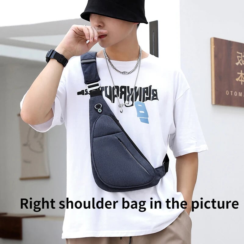 Geantă pentru piept pentru bărbați nouă, impermeabilă, de călătorie, geantă de umăr mică, diagonală, pentru bărbați, cu buzunar antifurt, geantă de nailon.