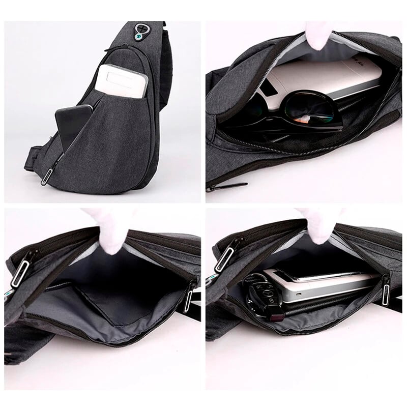 Geantă pentru piept pentru bărbați nouă, impermeabilă, de călătorie, geantă de umăr mică, diagonală, pentru bărbați, cu buzunar antifurt, geantă de nailon.