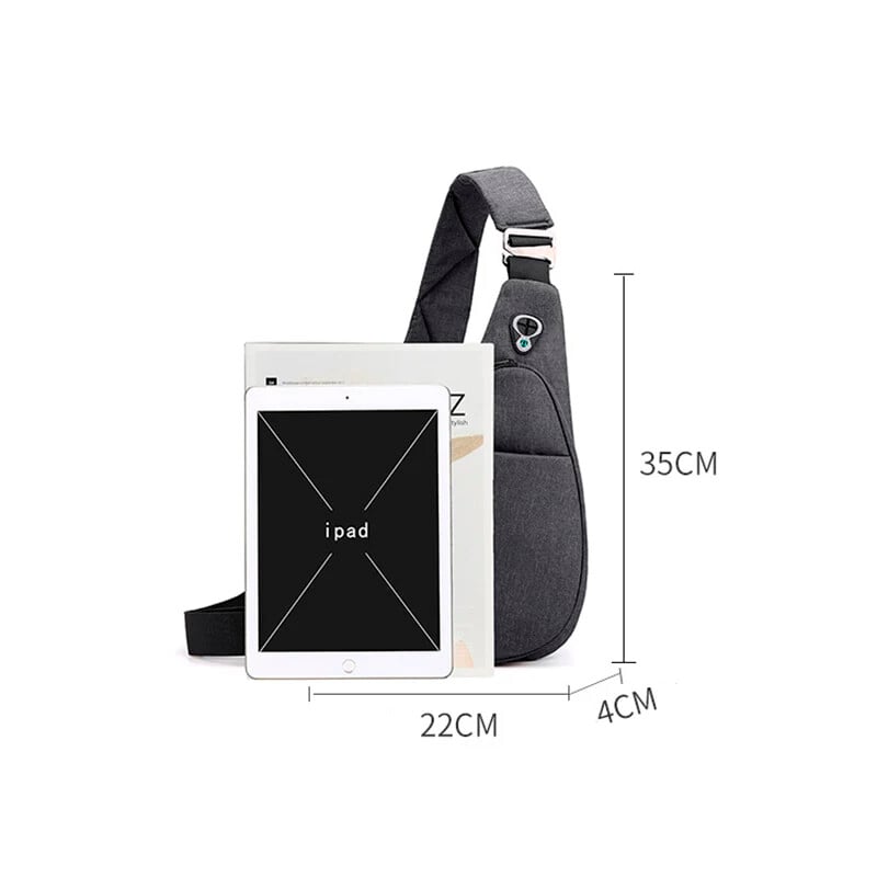 Geantă pentru piept pentru bărbați nouă, impermeabilă, de călătorie, geantă de umăr mică, diagonală, pentru bărbați, cu buzunar antifurt, geantă de nailon.