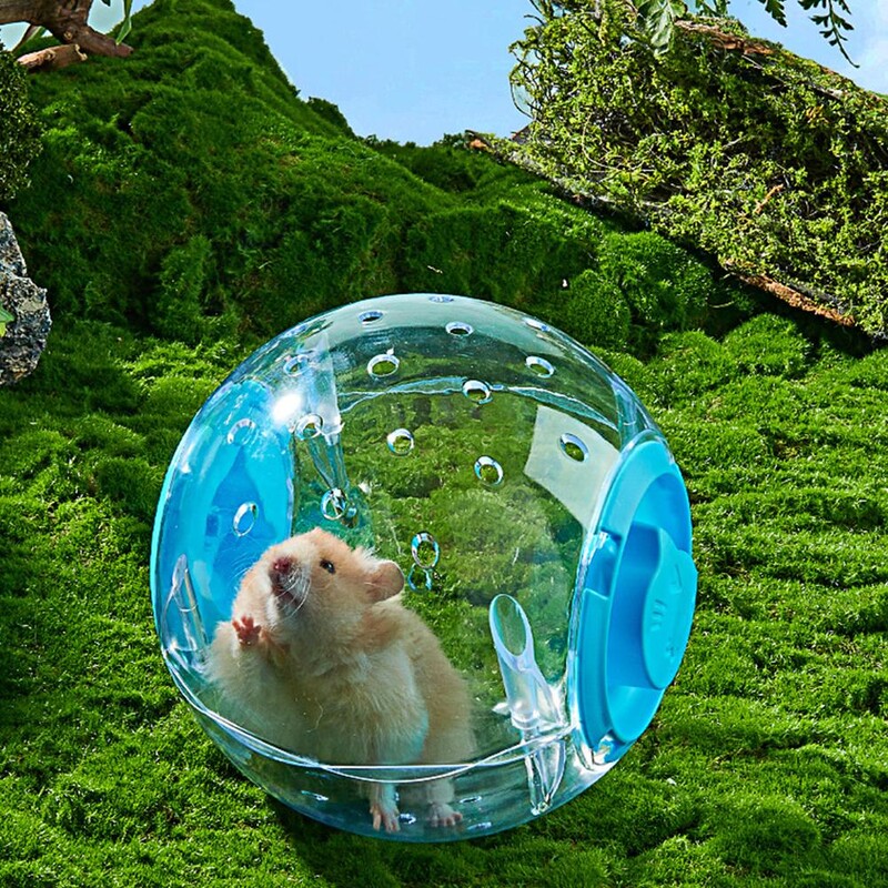 Bėgimo kamuoliukas žiurkėnui, skaidrus mažos naminių gyvūnėlių pelės, bėgiojančios kamuoliukas, šlifuoklis, žiurkė, porėta ventiliacija, gerbilų mankštos žaislas, gyvūno reikmenys