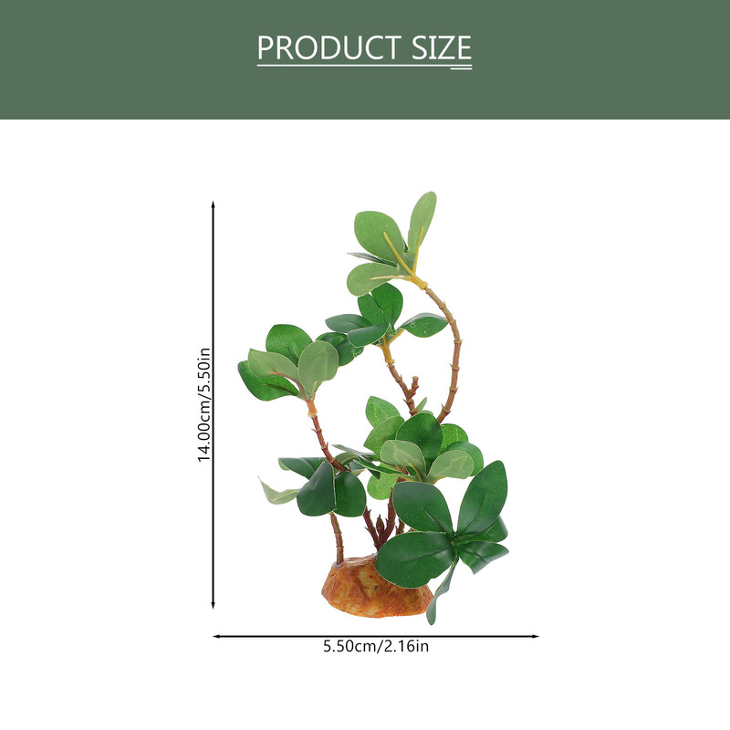 Bārdainā pūķa tvertnes aksesuāri Spilgts rāpuļu augs Viltus zaļās zāles terārija plastmasa imitētiem ornamentiem