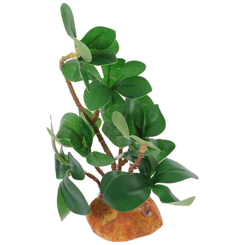 Bārdainā pūķa tvertnes aksesuāri Spilgts rāpuļu augs Viltus zaļās zāles terārija plastmasa imitētiem ornamentiem