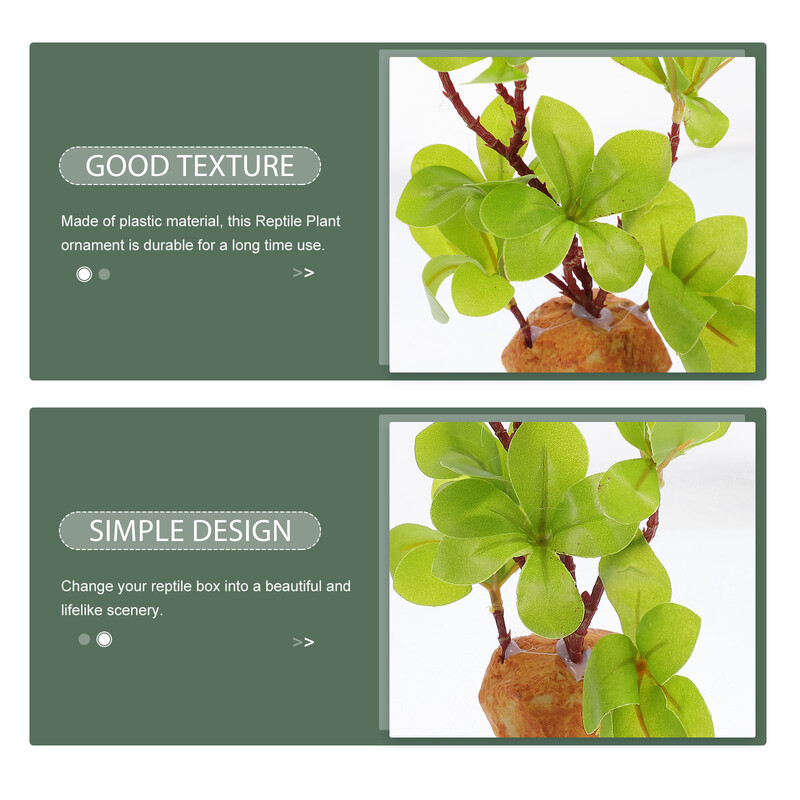 Bārdainā pūķa tvertnes aksesuāri Spilgts rāpuļu augs Viltus zaļās zāles terārija plastmasa imitētiem ornamentiem