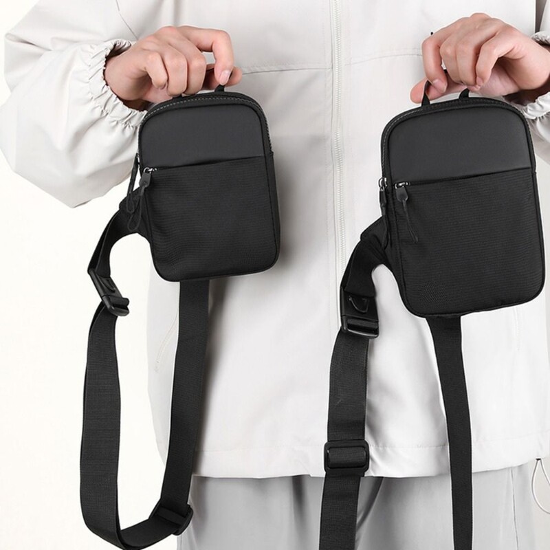 Pánska náprsná taška, módna malá plátenná crossbody taška pre mužov, mini látková popruhová športová kabelka cez rameno, pánska kabelka