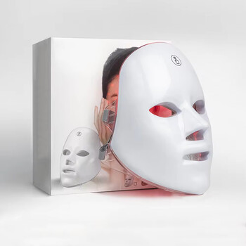 Facial LED Photon Beauty Mask Акумулаторна седем цвята Инструмент за домашна красота Подмладяване на кожата Лифтинг и избелване на лицето