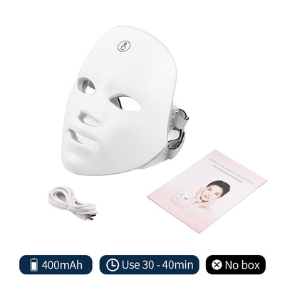 Mască facială reîncărcabilă LED 7 culori Terapie cu fotoni LED Mască de frumusețe Întinerirea pielii Dispozitiv de înfrumusețare pentru albire Lifting facial acasă