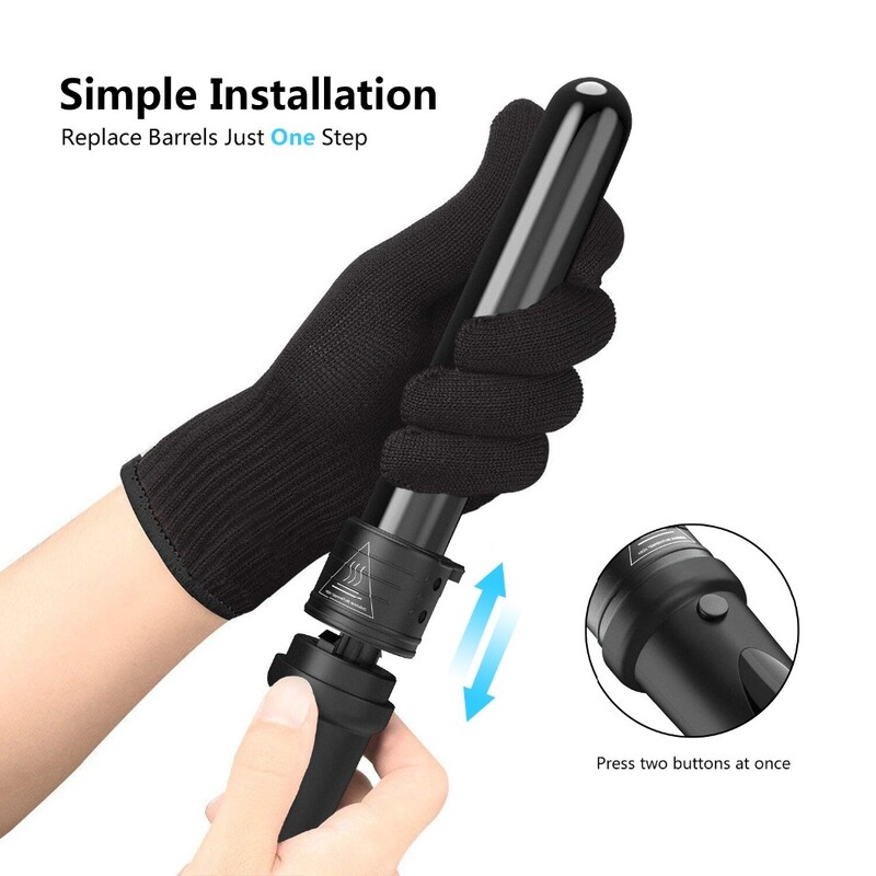 5 az 1-ben Hajsütővas Többfunkciós hordó Forgó Professzionális szalon Hajcsavaró