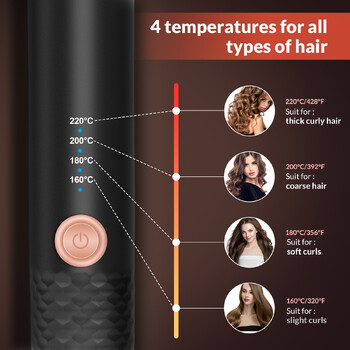 Beach Wave Iron for Hair Горещи инструменти Waver Dual Voltage Curling Wand Black Automatic CurlerTravel Small Barrel Rotating Crimper