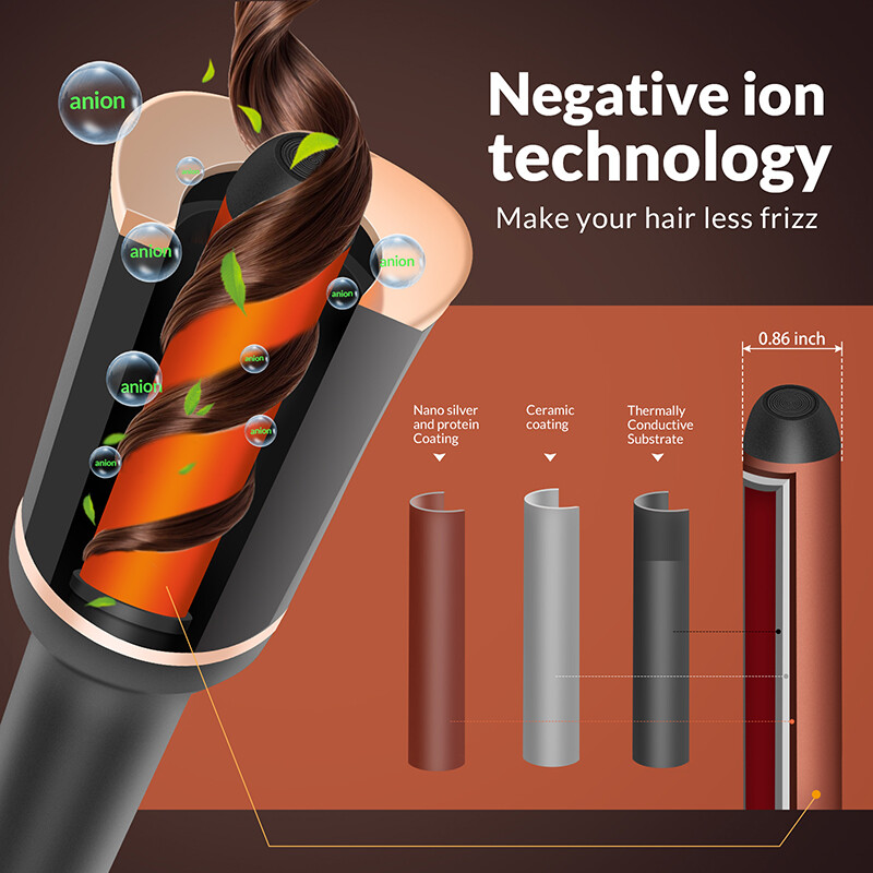 Paplūdimio bangų lygintuvas plaukams Karštos priemonės Waver dvigubos įtampos garbanojimo lazdelė Juoda automatinis suktukasTravel mažos statinės besisukantis gofruotojas