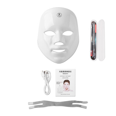 Újratölthető arc LED maszk 7 szín LED foton terápiás szépség maszk bőrfiatalítás otthoni arc lifting fehérítő szépség készülék
