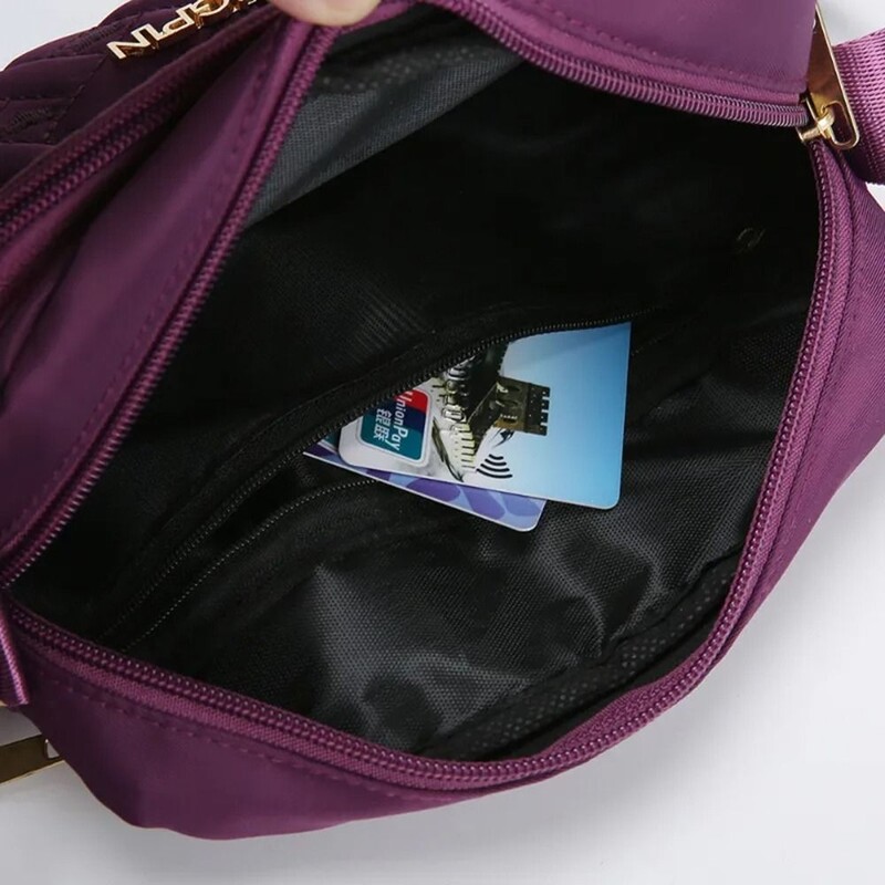 Nová módna vyšívaná taška Dámska kabelka na zips Dámska nylonová štvorcová kabelka Dámska kabelka cez rameno Cross Body
