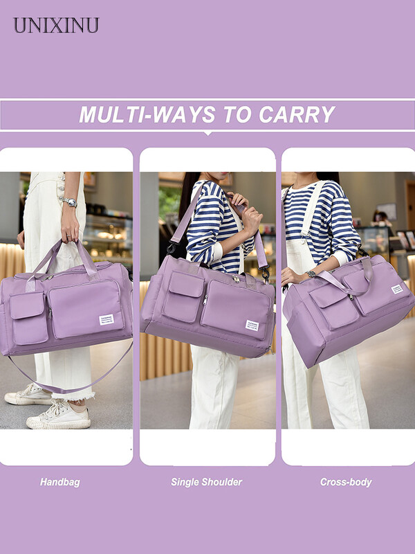 UNIXINU hordható utazótáska, nagy kapacitású hétvégi éjszakai táskák cipőrekesszel Sport fitnesz táskák nőknek