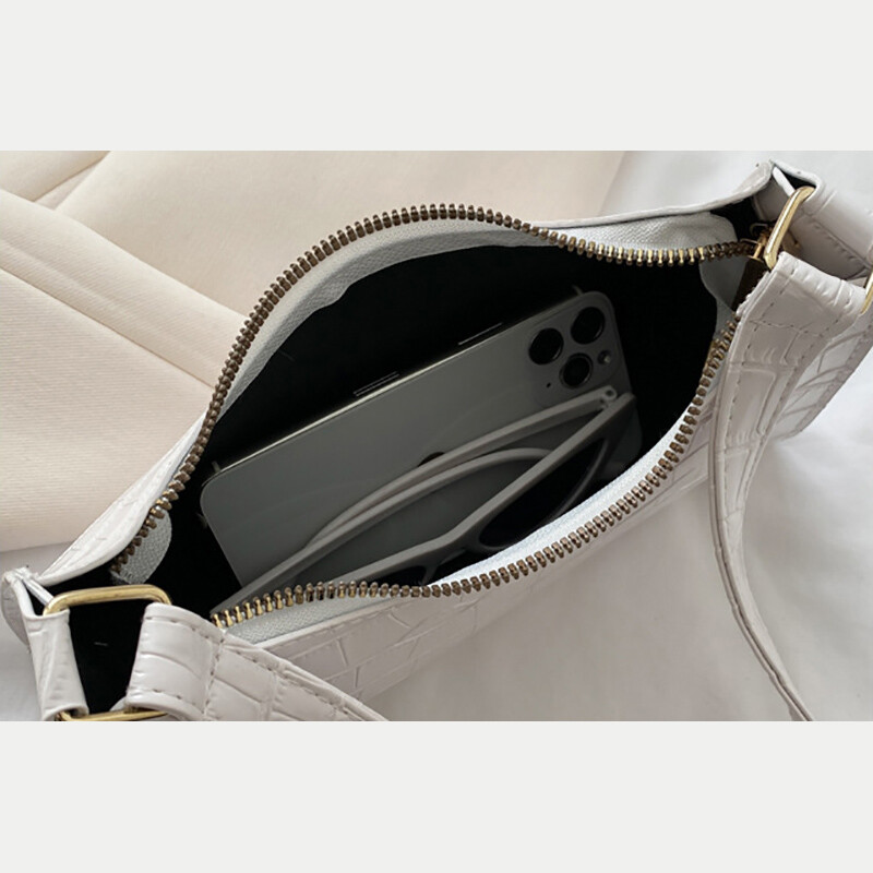 Genți de mână din piele PU de modă pentru femei, cu model de aligator, geantă de mână pentru femei, geantă mică pentru subrat