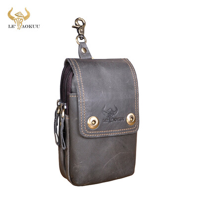 Prava koža Muškarci Casual Design Mala torbica oko struka Torbica od goveđe kože Modna kuka za remen Torbica za cigarete Torbica za telefon 011