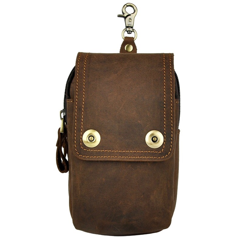 Prava koža Muškarci Casual Design Mala torbica oko struka Torbica od goveđe kože Modna kuka za remen Torbica za cigarete Torbica za telefon 011