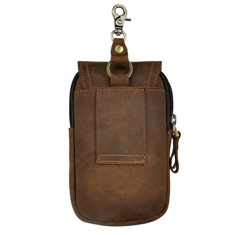 Prava koža Muškarci Casual Design Mala torbica oko struka Torbica od goveđe kože Modna kuka za remen Torbica za cigarete Torbica za telefon 011