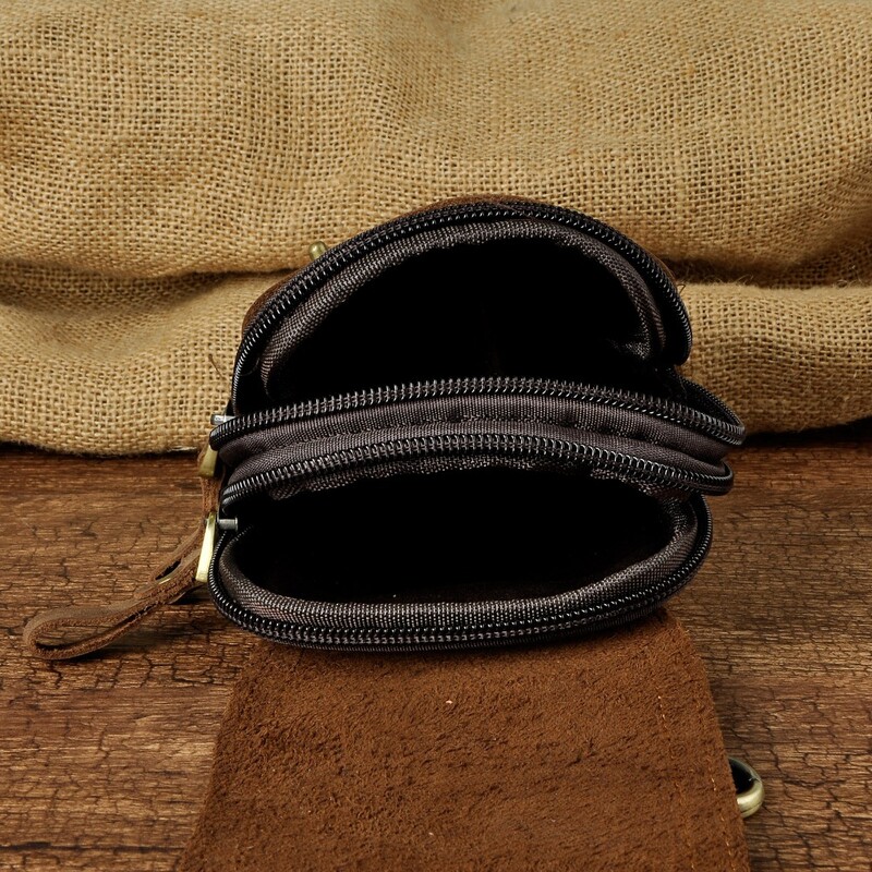 Prava koža Muškarci Casual Design Mala torbica oko struka Torbica od goveđe kože Modna kuka za remen Torbica za cigarete Torbica za telefon 011