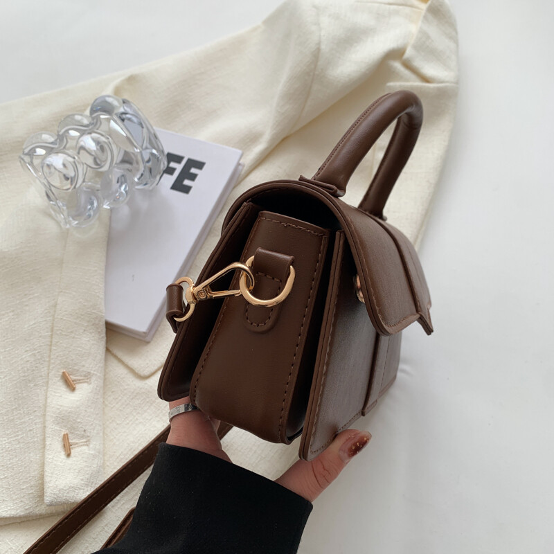 Dámska kabelka cez rameno z umelej kože - Módne crossbody kabelky Vintage kabelka pod pazuchu, štvorcová aktovka (čierna)