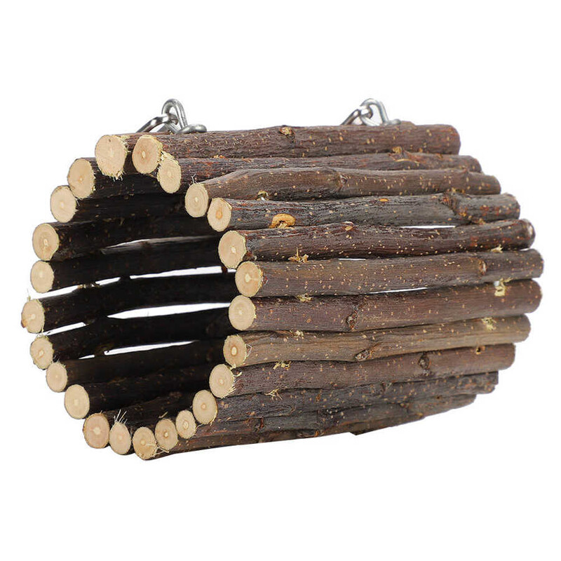 Medinis žiurkėno tunelis žaislas žiurkėnui kramtomieji žaislai kabantis tunelio tiltas maži gyvūnai augintiniai žiurkėno narveliai vamzdeliai žaislai žiurkėnui