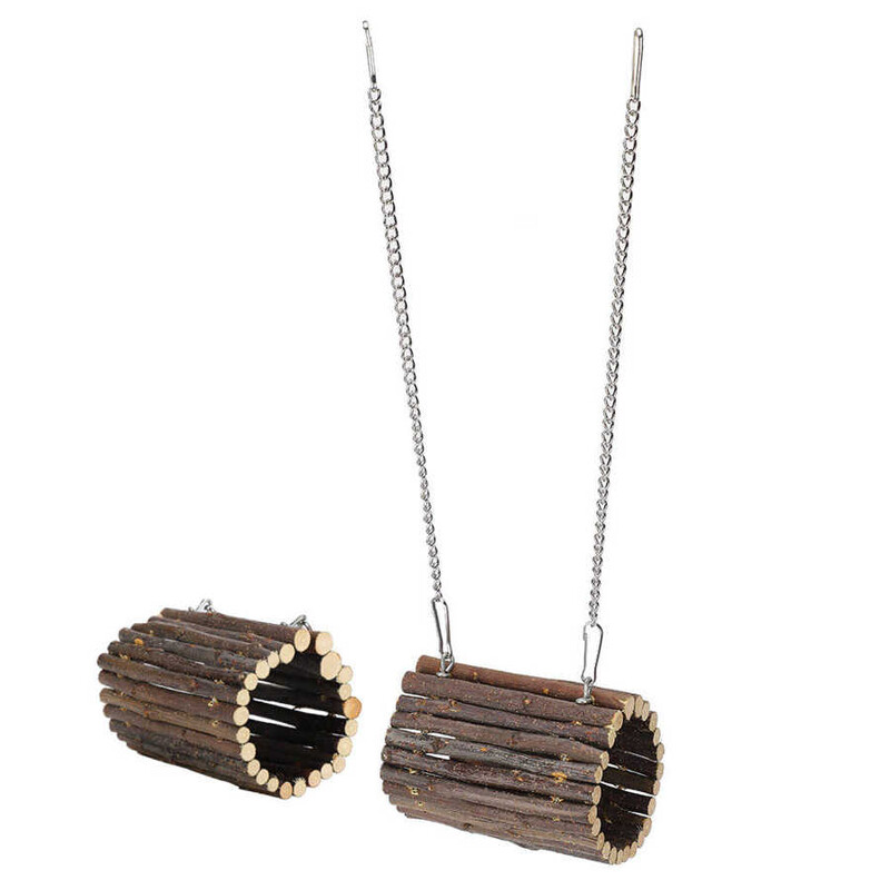 Medinis žiurkėno tunelis žaislas žiurkėnui kramtomieji žaislai kabantis tunelio tiltas maži gyvūnai augintiniai žiurkėno narveliai vamzdeliai žaislai žiurkėnui