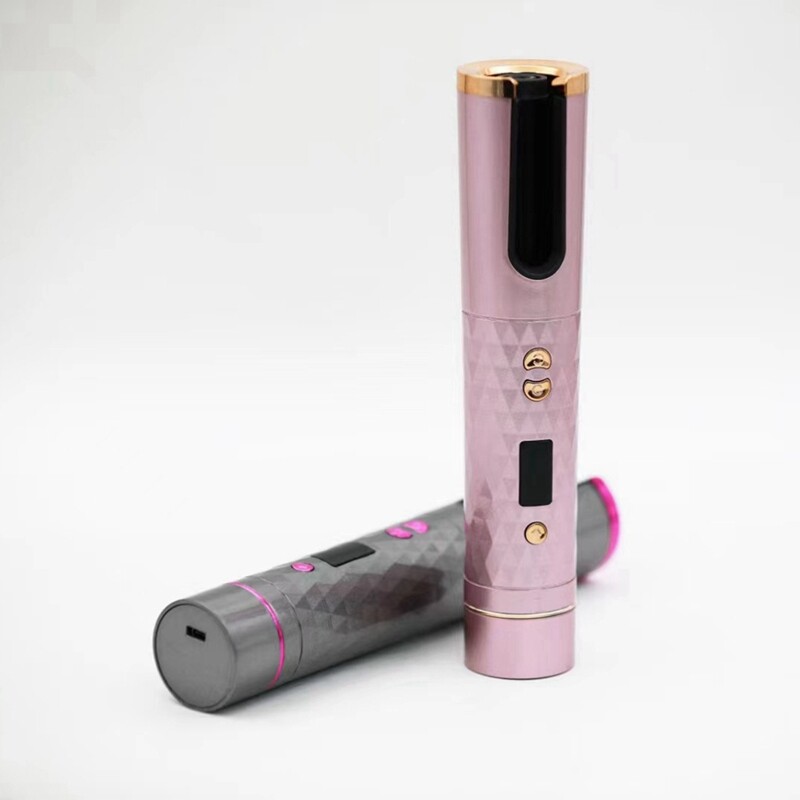 Vezeték nélküli automatikus hajcsavaró vas LCD kijelző Vezeték nélküli kerámia forgó hajcsavaró eszközök zöld