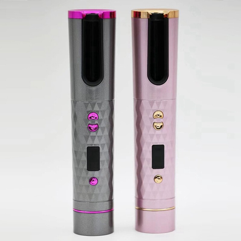 Vezeték nélküli automatikus hajcsavaró vas LCD kijelző Vezeték nélküli kerámia forgó hajcsavaró eszközök zöld