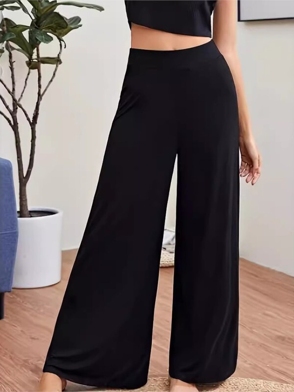 Nagy méretű tavaszi nyári nadrág női magas derekú divat, bő, széles szárú női nadrág, rakott, alkalmi női hosszú nadrág