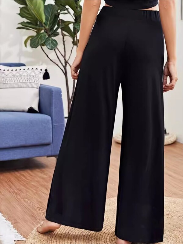 Nagy méretű tavaszi nyári nadrág női magas derekú divat, bő, széles szárú női nadrág, rakott, alkalmi női hosszú nadrág
