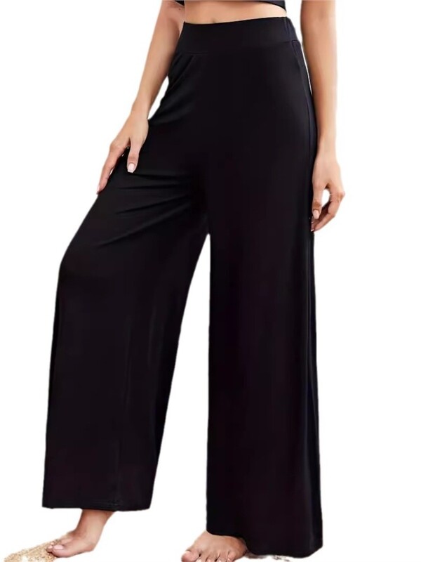 Nagy méretű tavaszi nyári nadrág női magas derekú divat, bő, széles szárú női nadrág, rakott, alkalmi női hosszú nadrág