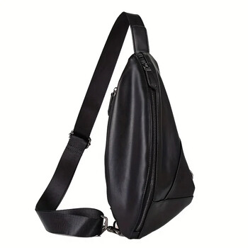 Τσάντα ποδηλασίας Sling Small Leisure Bag Crossbody Black Fashion PU Δερμάτινο ανδρικό πακέτο στήθους Τσάντα ώμου Messenger