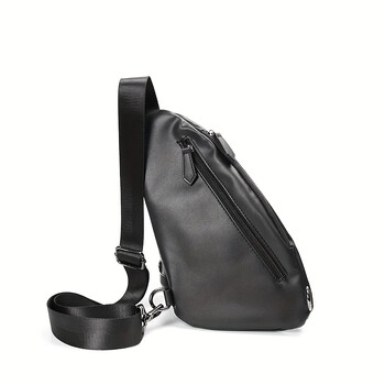 Τσάντα ποδηλασίας Sling Small Leisure Bag Crossbody Black Fashion PU Δερμάτινο ανδρικό πακέτο στήθους Τσάντα ώμου Messenger