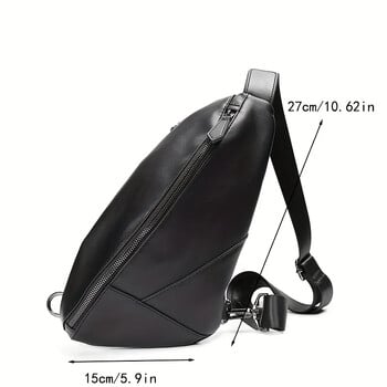 Τσάντα ποδηλασίας Sling Small Leisure Bag Crossbody Black Fashion PU Δερμάτινο ανδρικό πακέτο στήθους Τσάντα ώμου Messenger