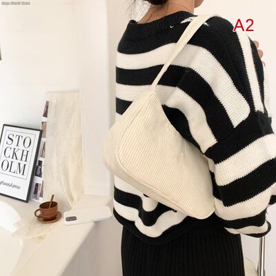 1PC Módne vintage dámske kabelky Corduroy podpazušná taška ležérne dámske tašky cez rameno jednofarebná zipsová dámska kabelka clutch