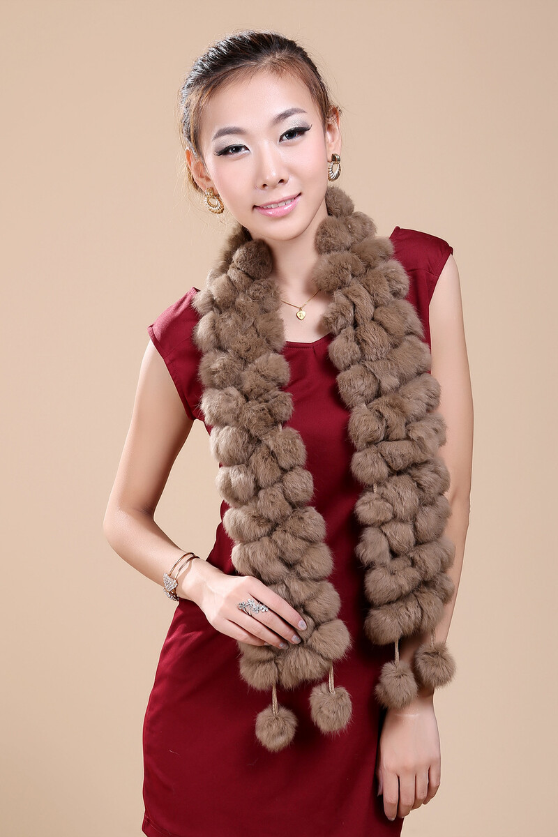 Zimski šal od prirodnog materijala, krzno Rex zeca