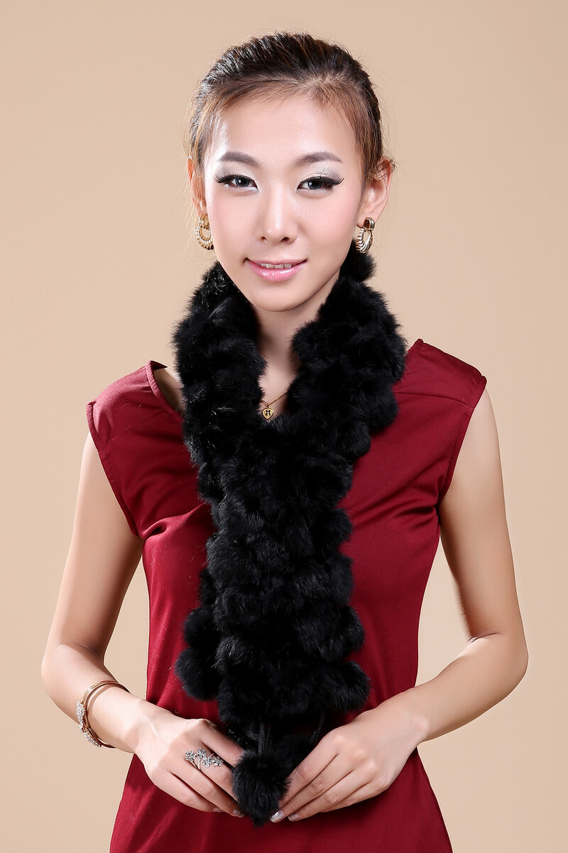 Zimski šal od prirodnog materijala, krzno Rex zeca