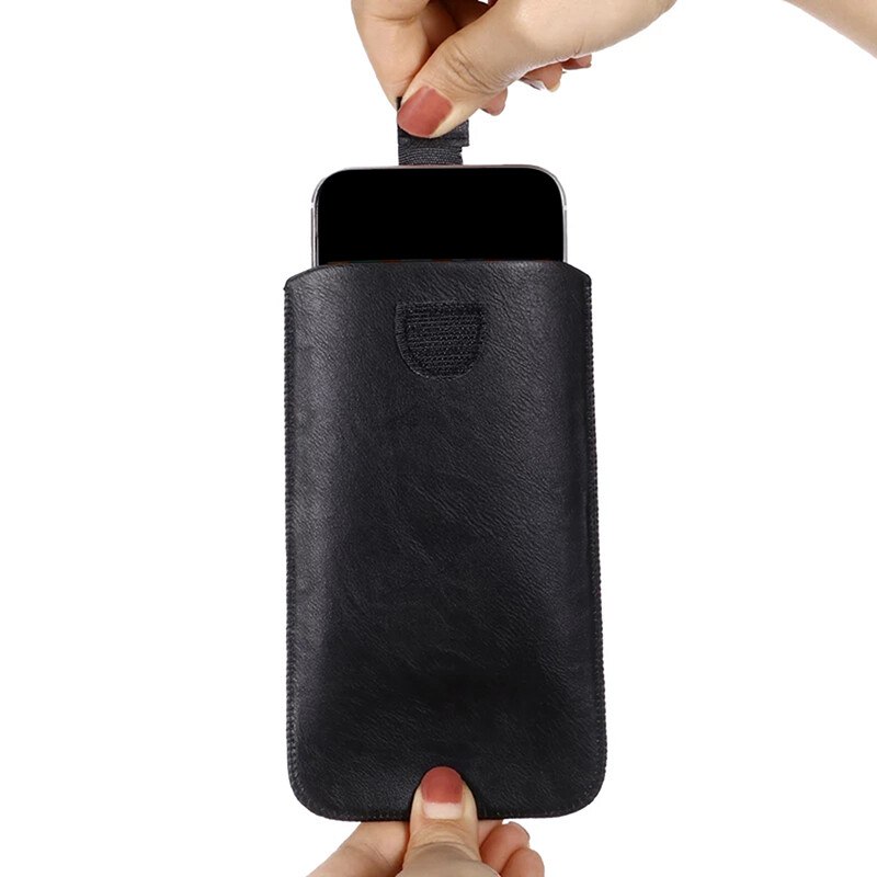 Univerzálne puzdro na telefón s puzdrom 4,7-6,5 palca pre iPhone Samsung Huawei Xiaomi LG Smart Phones Kožené ultratenké puzdro na pás